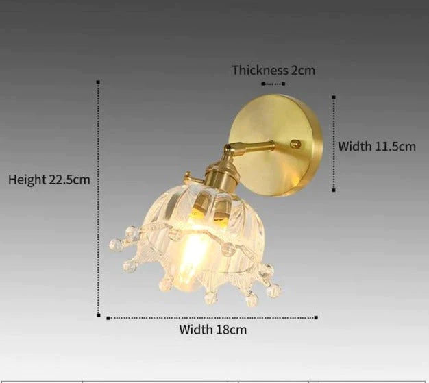 Sherri - Retro Kupferblume | Wandlampe