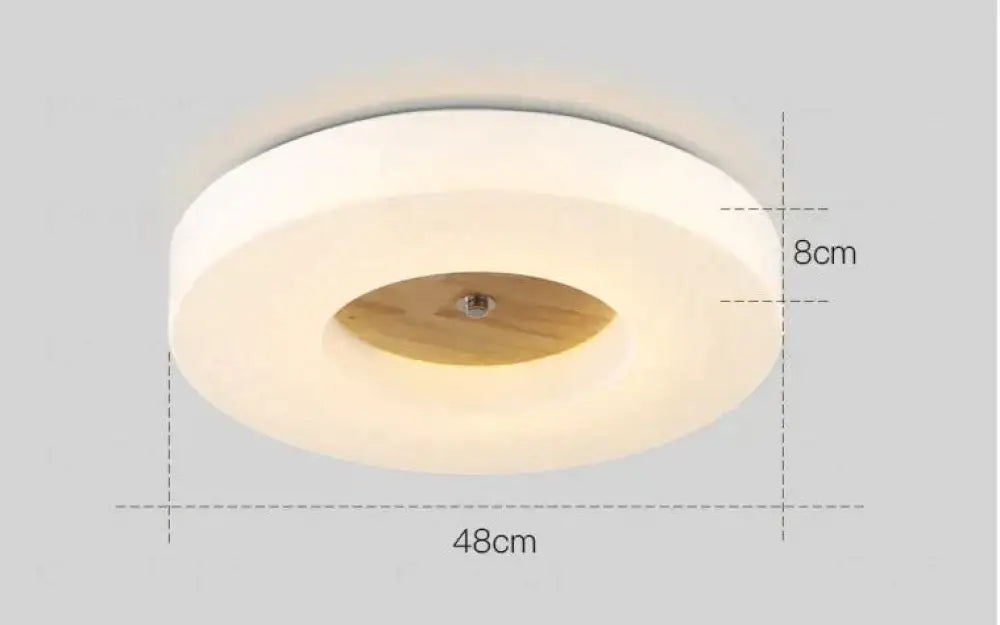 Simple Creative Home Round Solid Wood Ceiling Lamp 48Cm(36W) / Warm Light