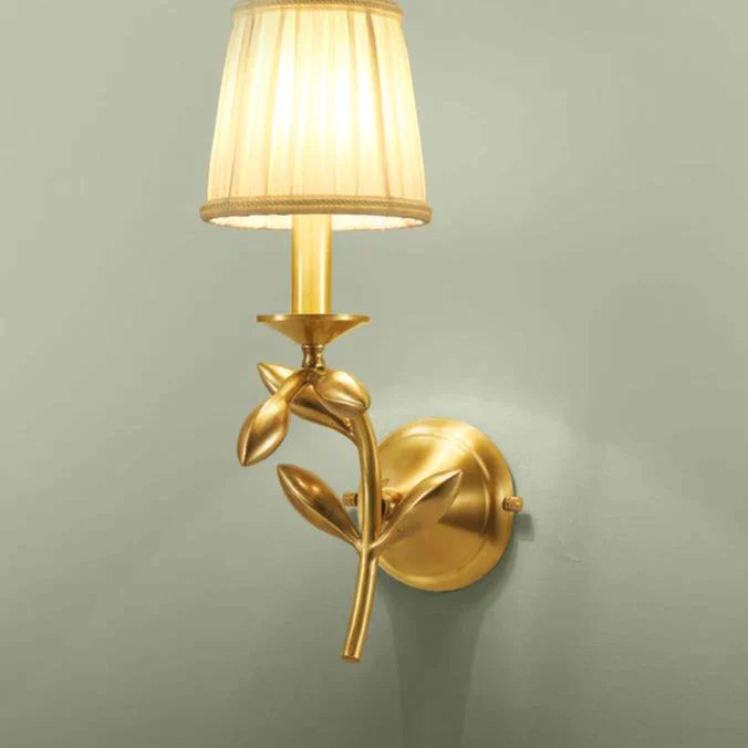 Simple European Style Flower Copper Wall Lamp Lamps