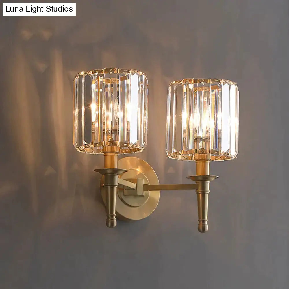 Simple Light Luxury Crystal Bedroom Copper Wall Lamp Copper Wall Lamps