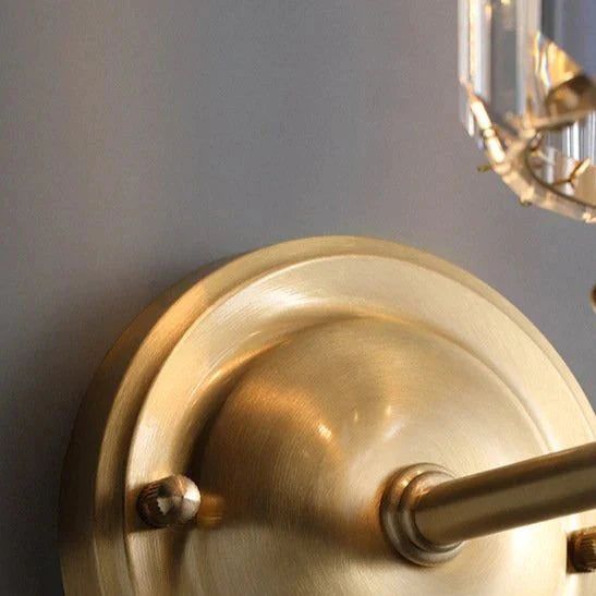 Einfache leichte Luxus-Kristall-Schlafzimmer-Kupfer-Wandleuchte