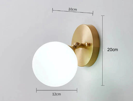 Einfache nordische Wind Schlafzimmer Nachttisch Korridor Kupfer Wandleuchte