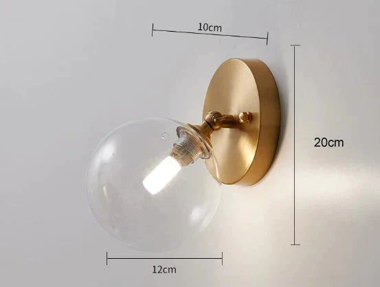 Einfache nordische Wind Schlafzimmer Nachttisch Korridor Kupfer Wandleuchte