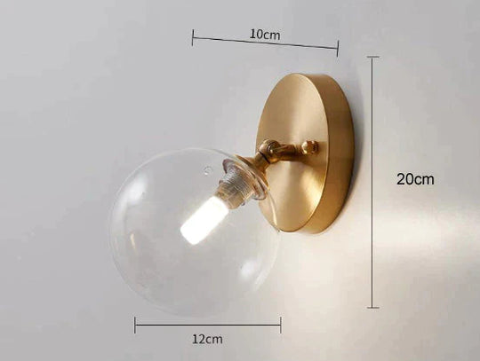 Simple Nordic Wind Bedroom Bedside Corridor Copper Wall Lamp Lamps