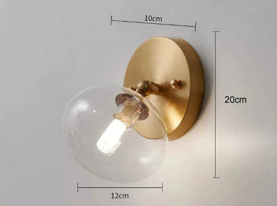 Einfache nordische Wind Schlafzimmer Nachttisch Korridor Kupfer Wandleuchte