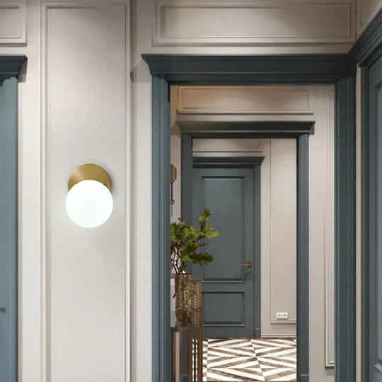 Einfache nordische Wind Schlafzimmer Nachttisch Korridor Kupfer Wandleuchte