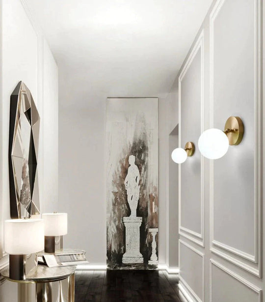 Einfache nordische Wind Schlafzimmer Nachttisch Korridor Kupfer Wandleuchte