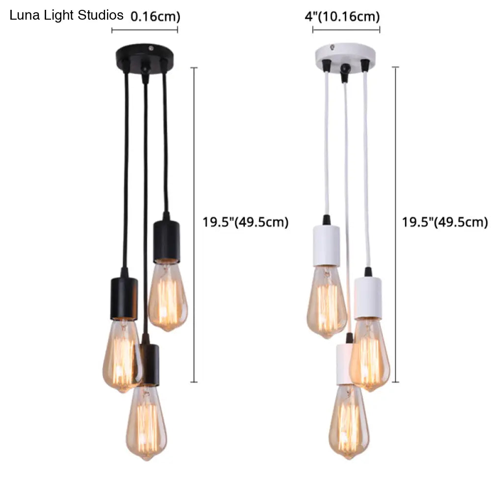 Simplicity Metal Pendant Ceiling Light - Exposed Bulb Downlighting For Restaurant Ambiance