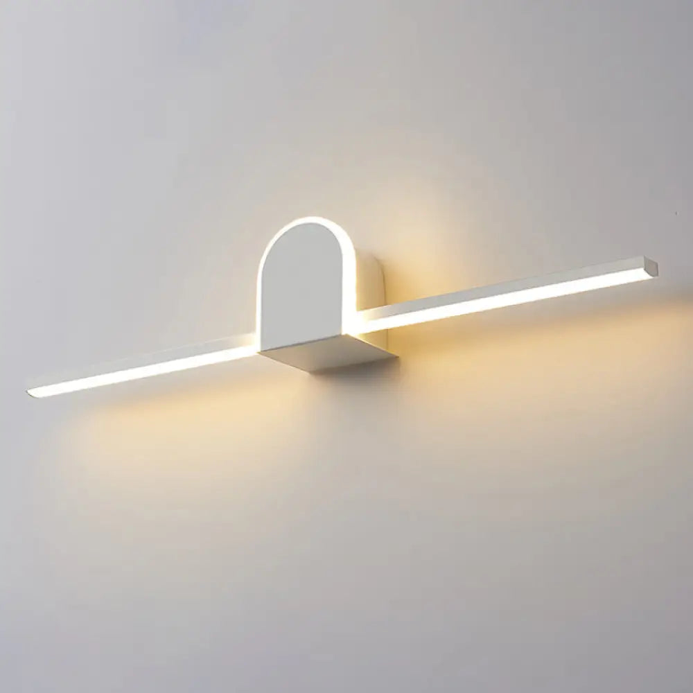 Sleek 16/23.5 Led Wall Lamp - Modern Slim Rod Bath Vanity Lighting With Acrylic Shade