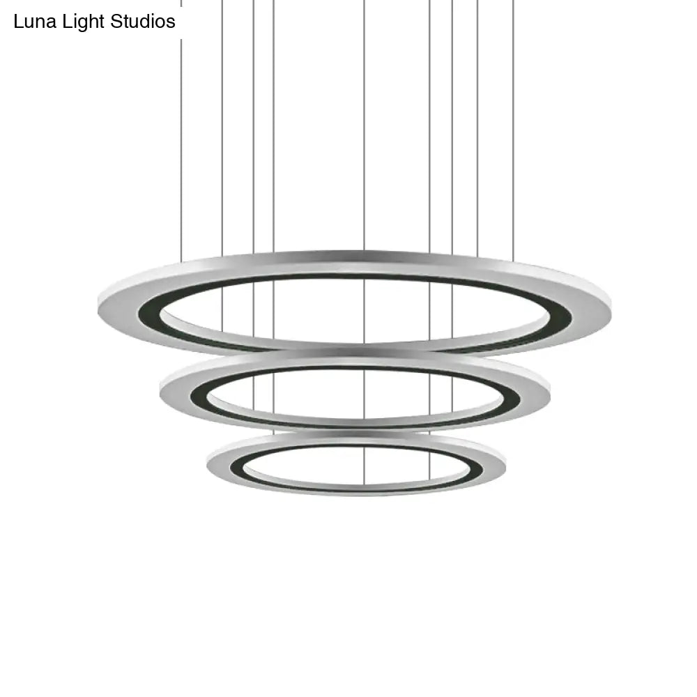 Sleek Acrylic Led Chandelier Pendant Light With Diy Design - Warm/White Ideal For Living Room