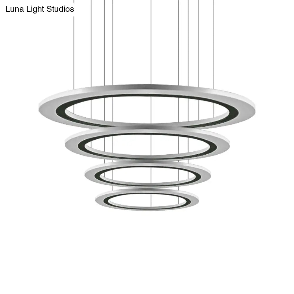 Sleek Acrylic Led Chandelier Pendant Light With Diy Design - Warm/White Ideal For Living Room