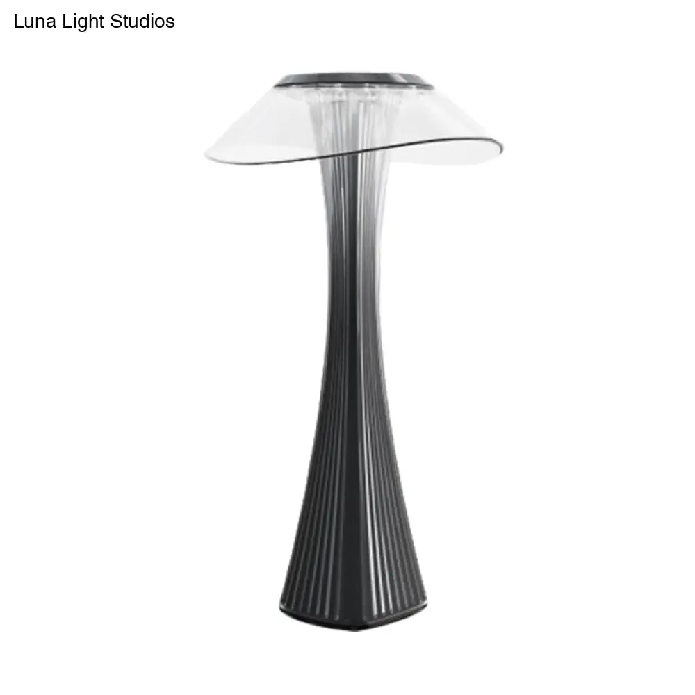 Sleek Grey/Rose Gold Slim Waist Desk Lamp: Contemporary Acrylic Touch Control Led Night Light