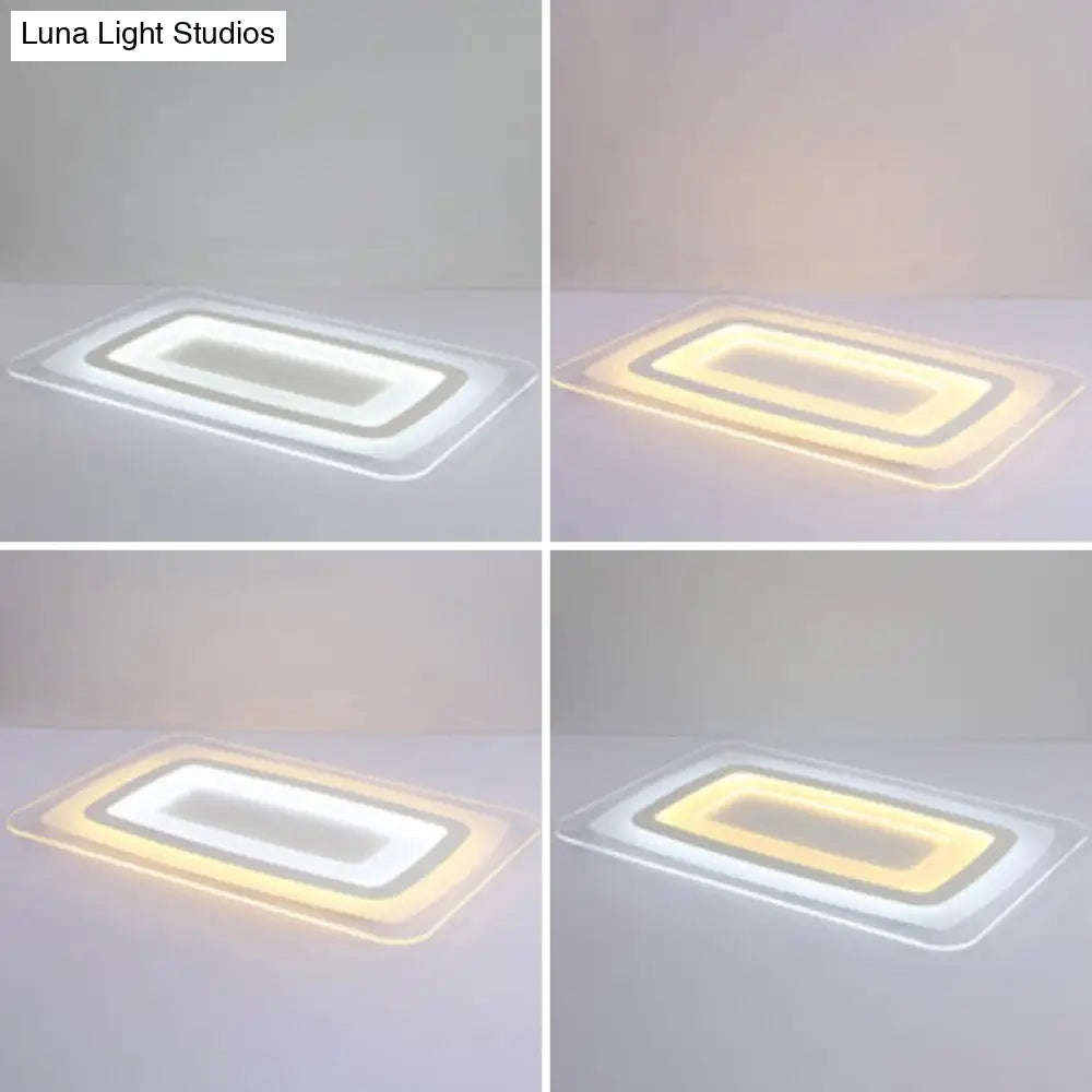 Sleek Surface Mounted Led Ceiling Light - Simplicity In White For Living Room