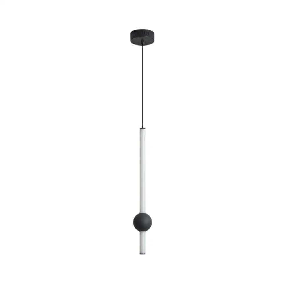 Sword-Shaped Led Hanging Lamp Kit - Modern Acrylic Black/White Suspension Light In Warm/White/3