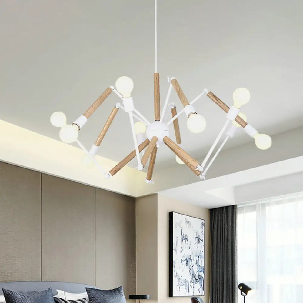 Spider Shape Suspension Light - Contemporary Metal Chandelier For Living Room (8/10/12/16-Head)