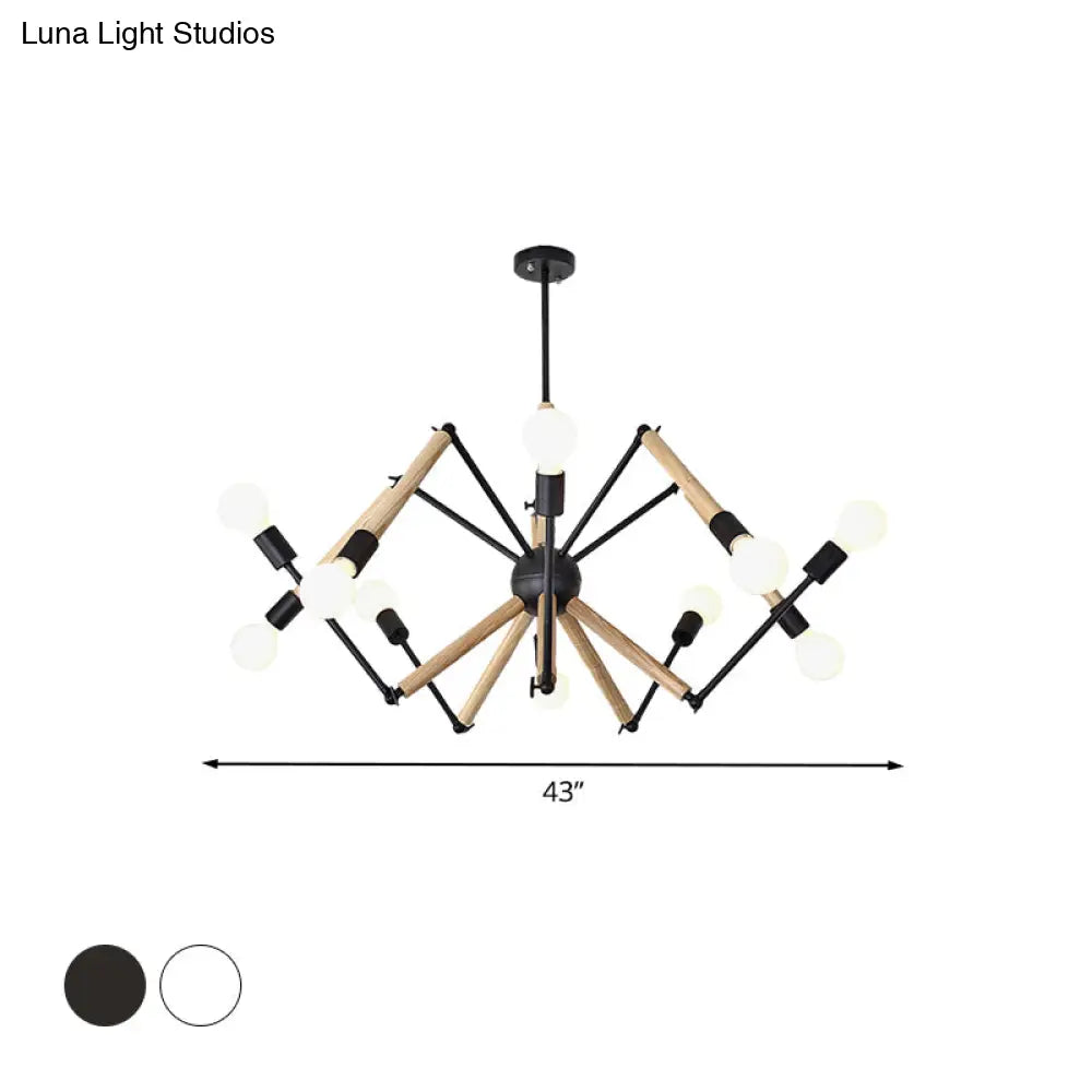Spider Shape Suspension Light - Contemporary Metal Chandelier For Living Room (8/10/12/16-Head)