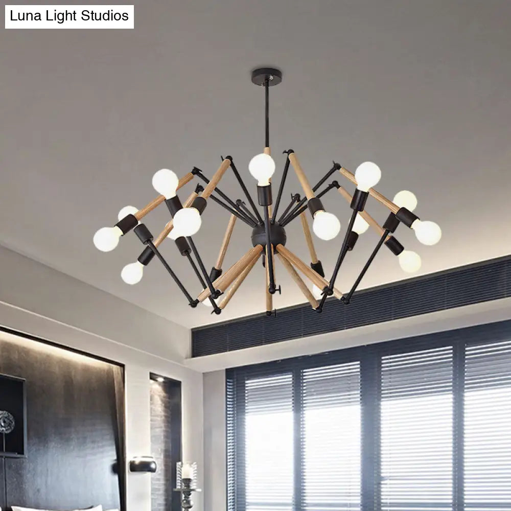 Spider Shape Suspension Light - Contemporary Metal Chandelier For Living Room (8/10/12/16-Head)