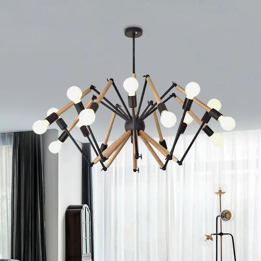 Spider Shape Suspension Light - Contemporary Metal Chandelier For Living Room (8/10/12/16-Head)