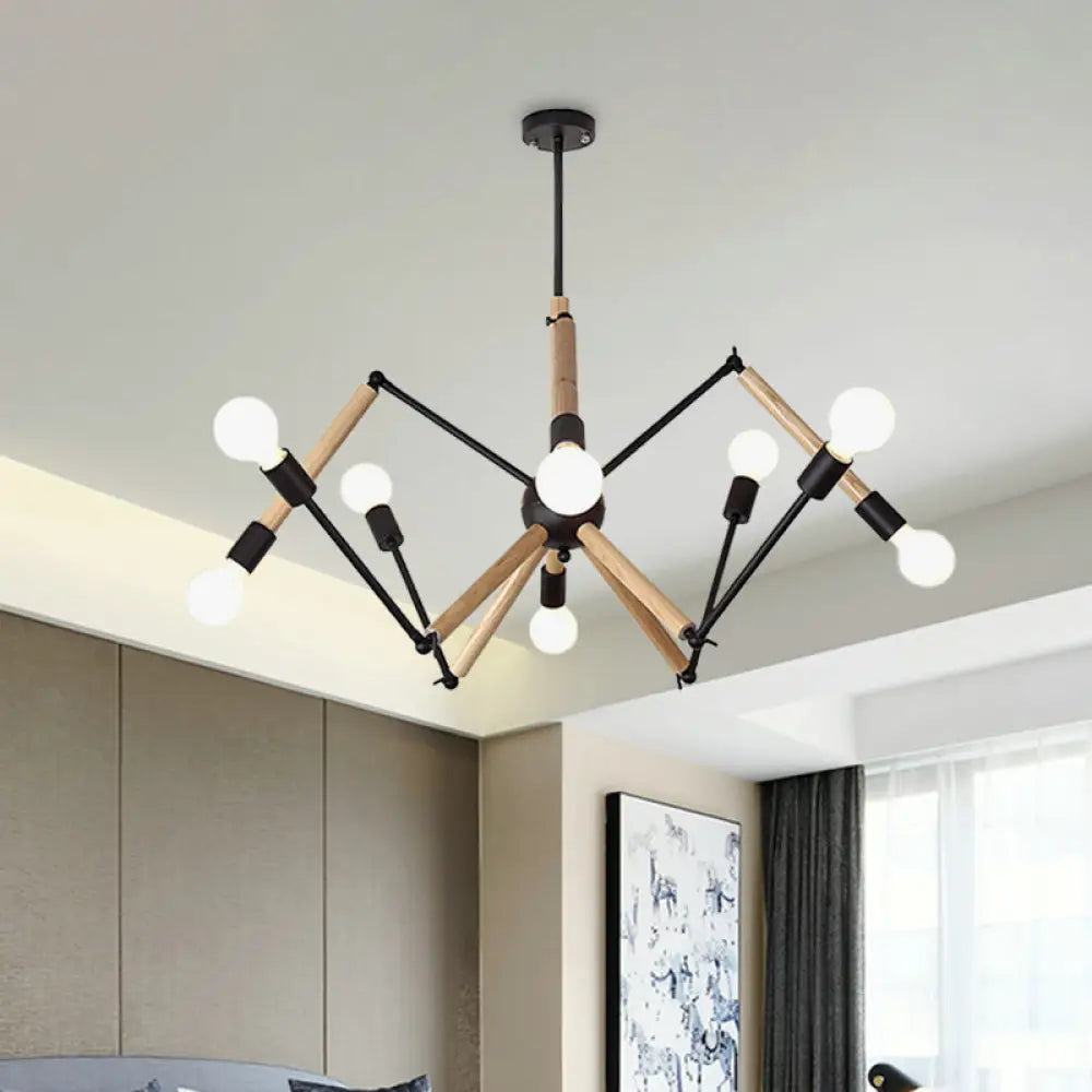 Spider Shape Suspension Light - Contemporary Metal Chandelier For Living Room (8/10/12/16-Head)