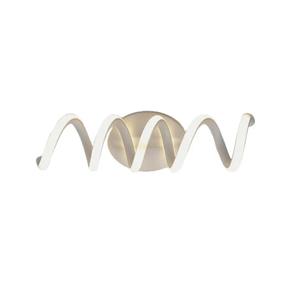Spiral Led Vanity Light For Modern Bathroom | Wall Mounted Mirror In Warm/White/Natural 13/18.5/22.5