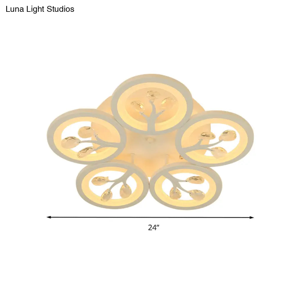 Sputnik Living Room Flush Mount Lamp - Simple Acrylic Light Fixture With Multiple Lighting Options