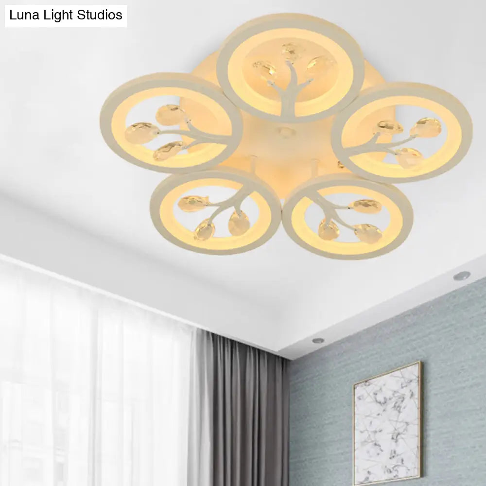Sputnik Living Room Flush Mount Lamp - Simple Acrylic Light Fixture With Multiple Lighting Options