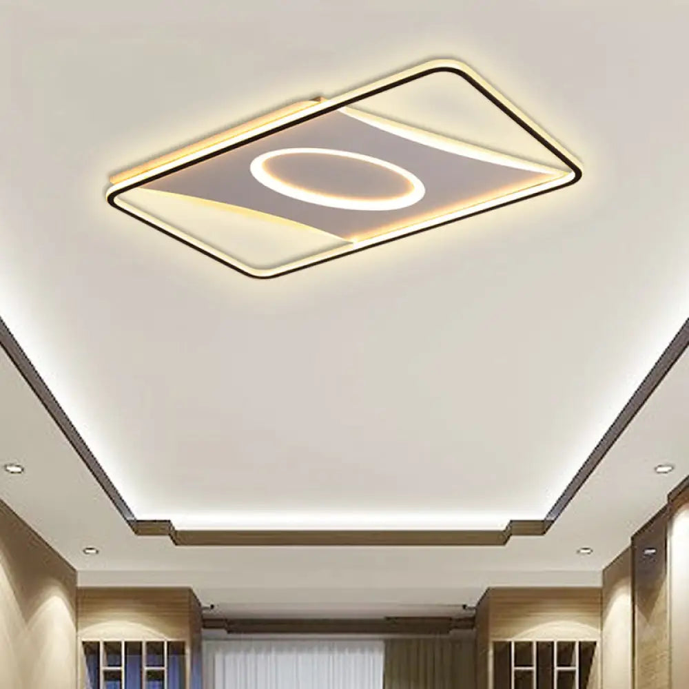 Square Nordic Flush Mount Light With Integrated Led And Warm/White Options 16 - 35.5’ Widths