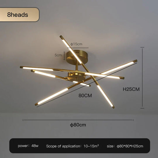 Starbeam - Modern Chandelier C-Golden-8 Heads / Warm Light