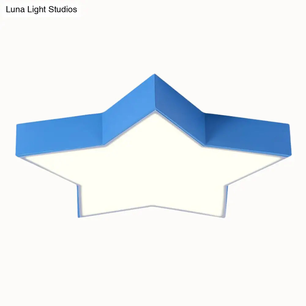 Starry Nights: Simplicity Led Flush Mount Light With Acrylic Finish For Kids Room Ceiling