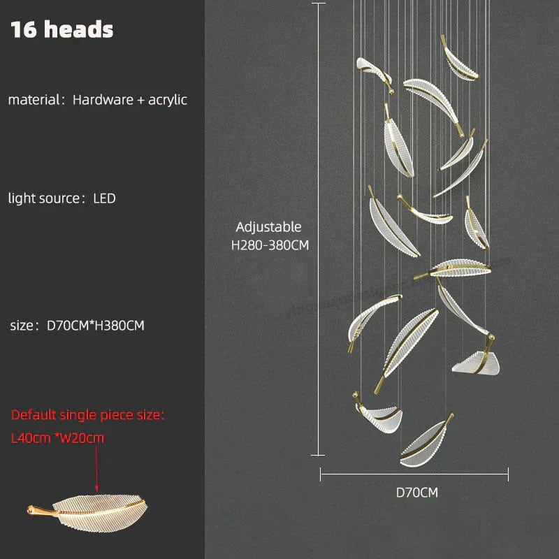 Stellana Leaf Cluster Chandelier 16 heads / white light