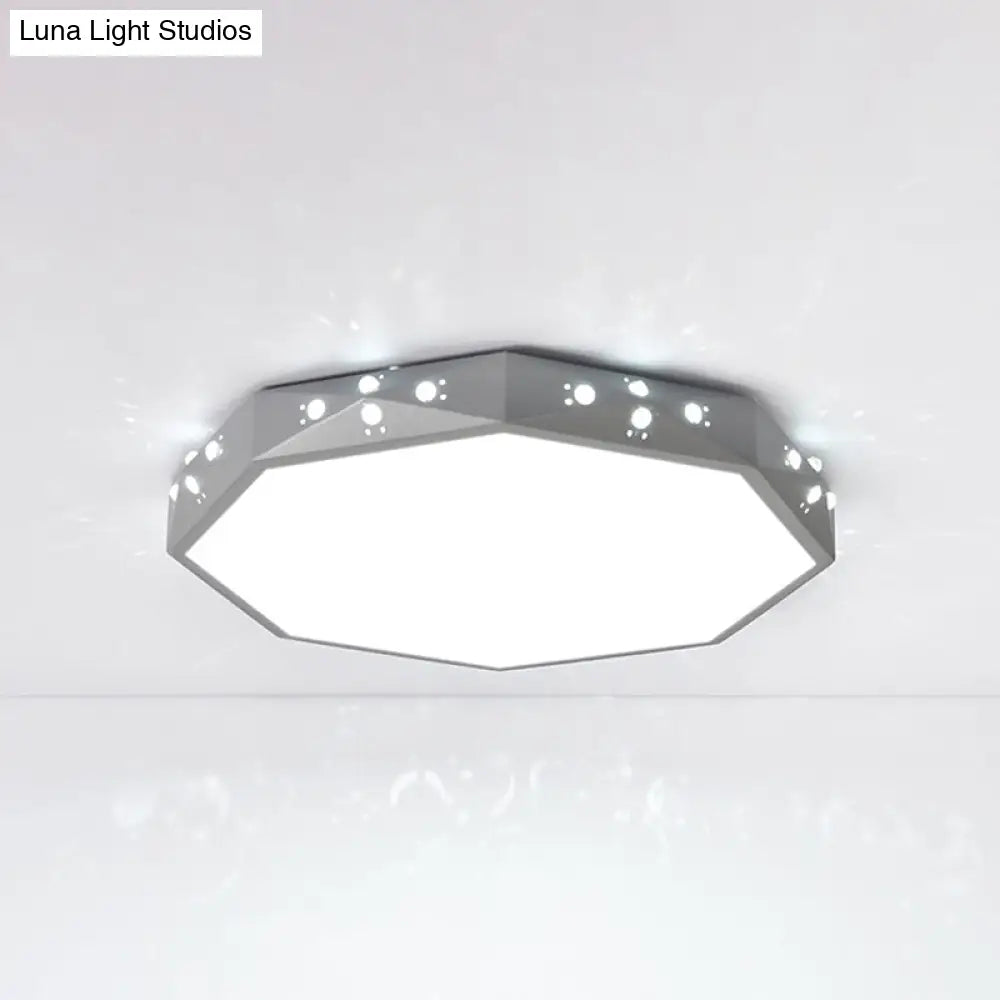 Stylish Macaron Octagon Led Ceiling Lamp For Children’s Bedroom