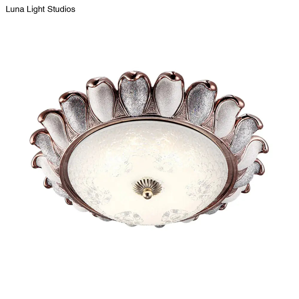Sunflower Glass Ceiling Lamp: Textured Led Flush Mount 14’/18’/22’ Width Silver/Gold Ideal