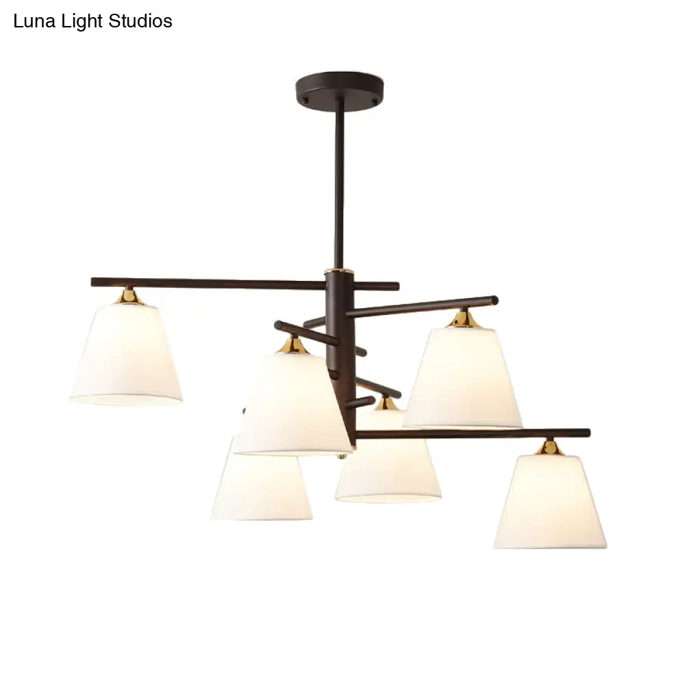 Tapered Hanging Chandelier - Traditional Pendant Light For Living Room With Fabric Shades Available