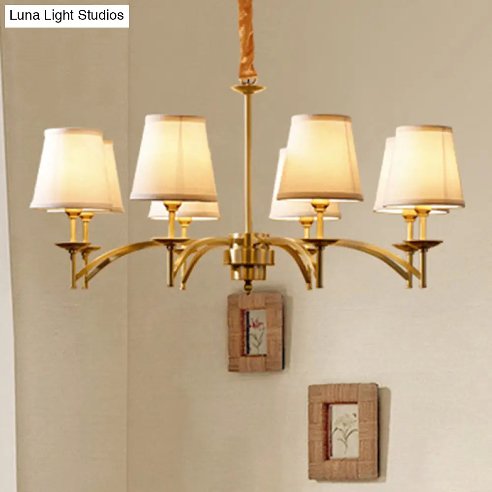Traditional Gold Chandelier With 6/8/10 Bulb Suspension Pendant Light