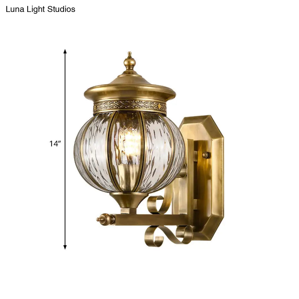 Traditional Metal Gold Sconce Light Fixture - Wall Mount Lamp For Porch