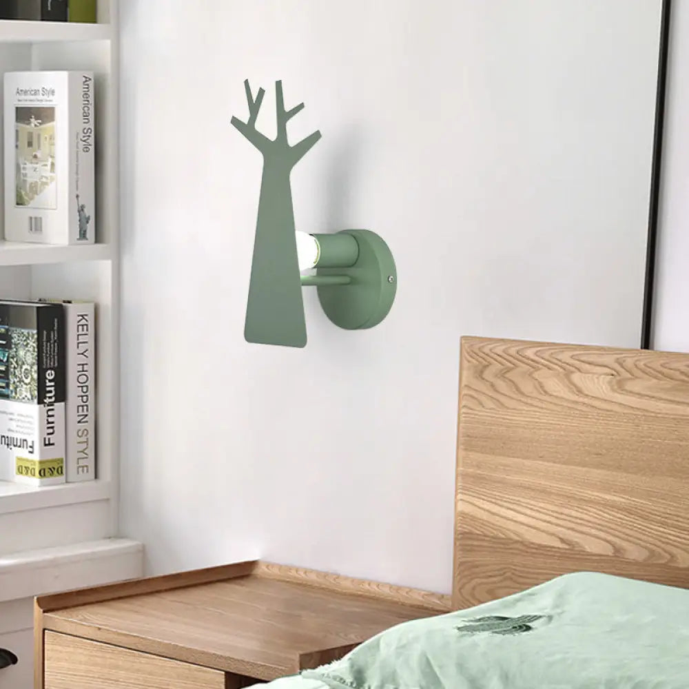 Tree Wall Mount Light - Nordic Macaron Style Green/Grey/White Bedroom Lighting Green