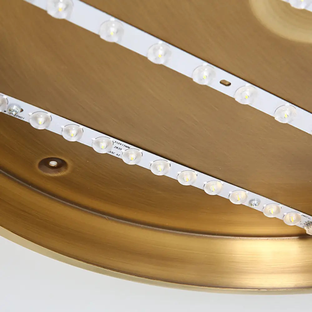 Ultra Thin Modern Brass Led Flush Mount Light 12/16/19.5 Dia Acrylic Diffuser Warm/White For Bedroom