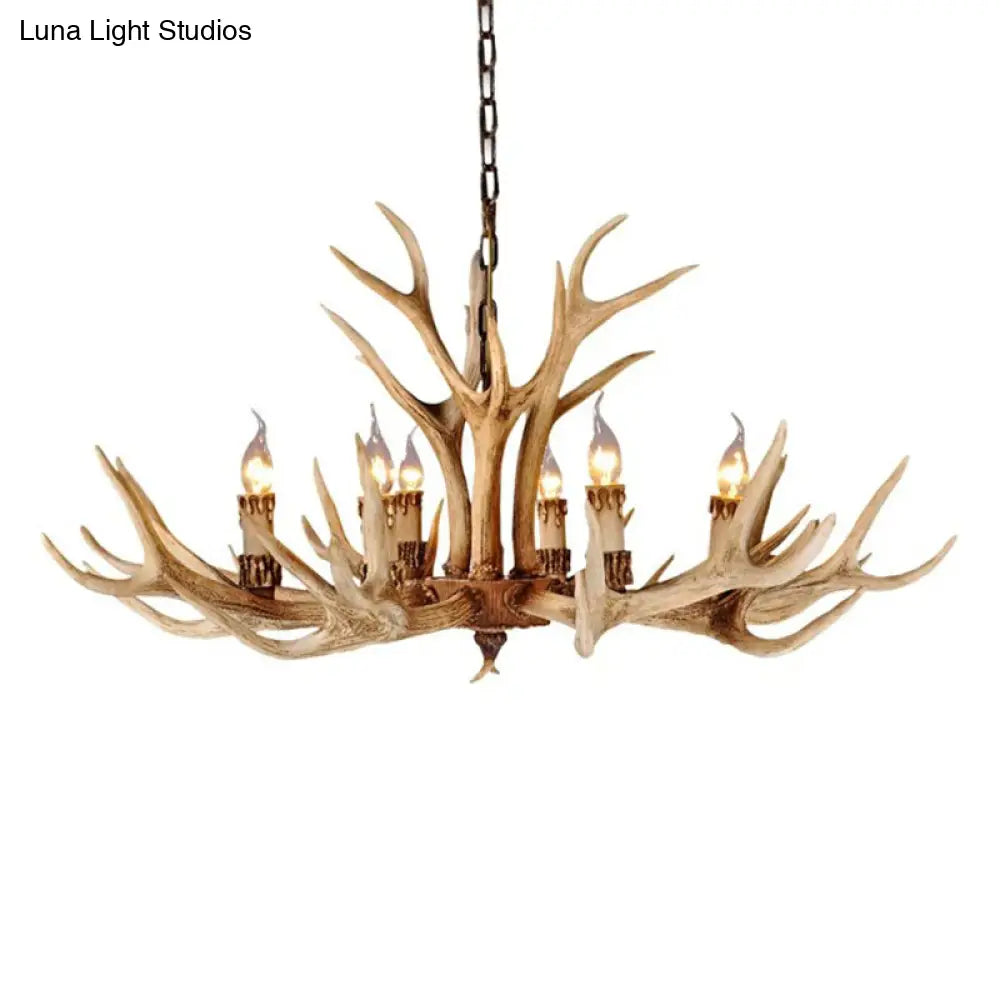 Vintage Deer Horn Resin Chandelier Pendant Light - Stylish Dining Room Hanging Lighting