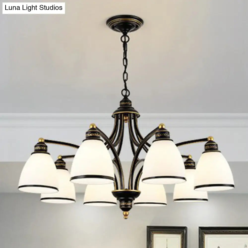 Vintage Frosted Glass Chandelier Pendant Light For Living Room Decor
