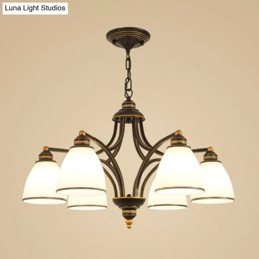 Vintage Frosted Glass Chandelier Pendant Light For Living Room Decor