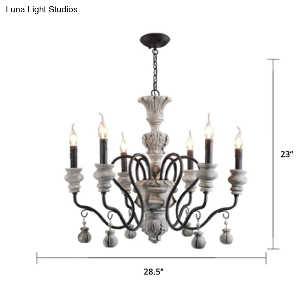 Vintage Metal Grey Chandelier Pendant Light: Elegant Restaurant Hanging Lighting