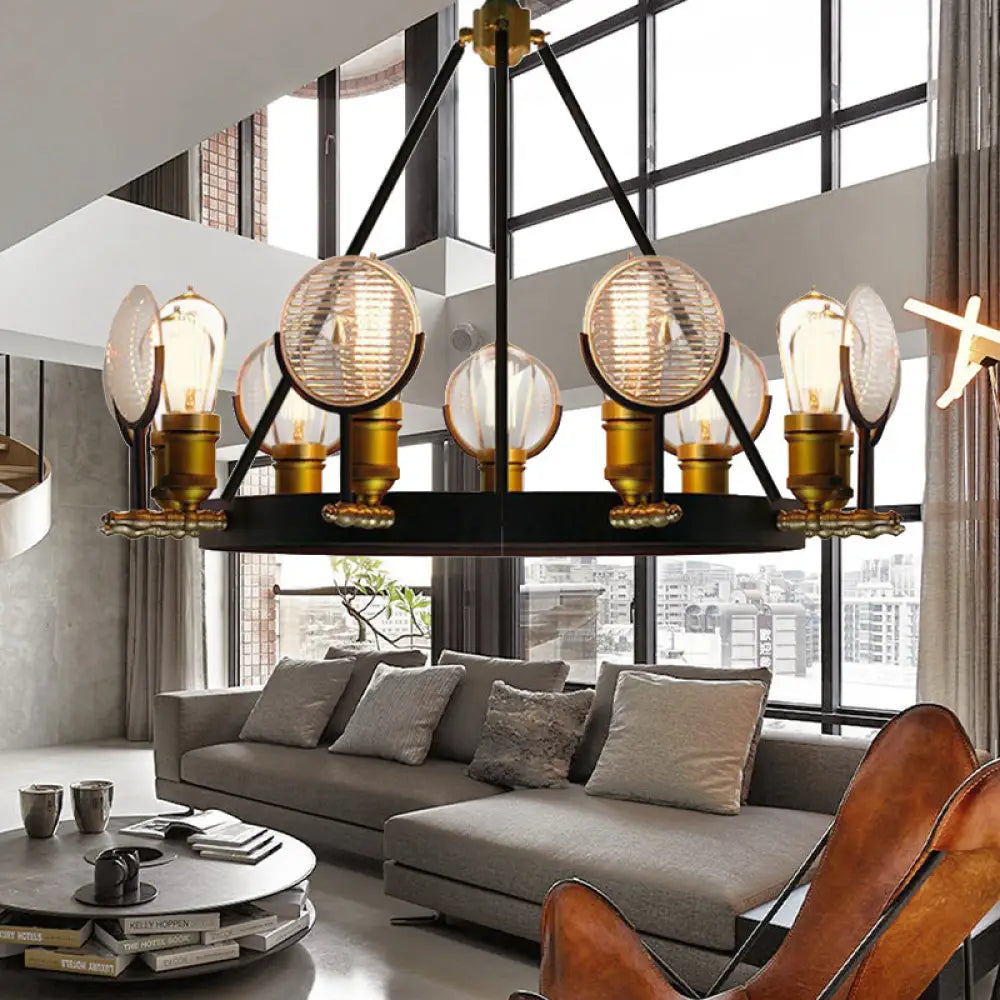 Vintage Metal Suspension Light In Brass Finish - Ring Pendant For Bedroom Lighting 8 /