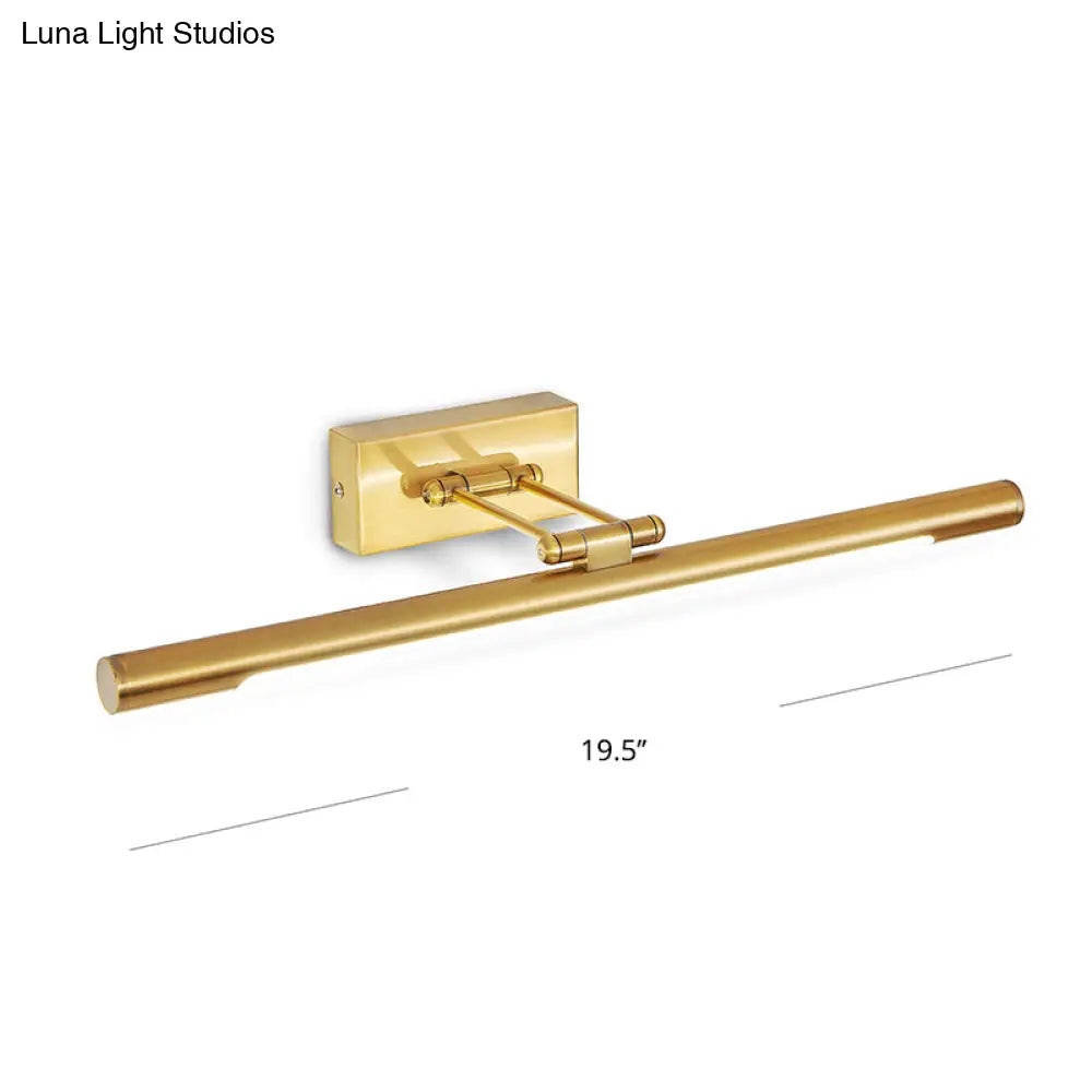 Vintage Rotatable Tubular Vanity Wall Sconce - Metal Led Mount Lighting