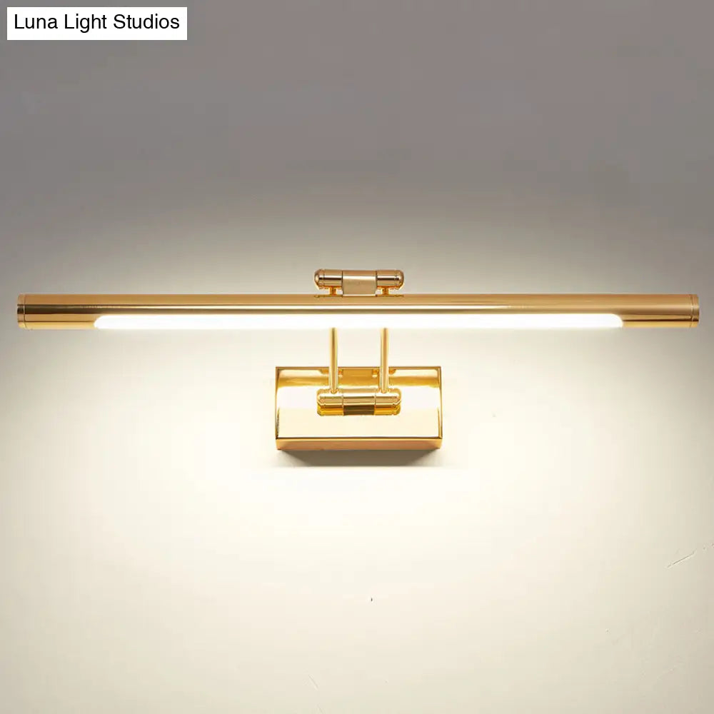 Vintage Rotatable Tubular Vanity Wall Sconce - Metal Led Mount Lighting