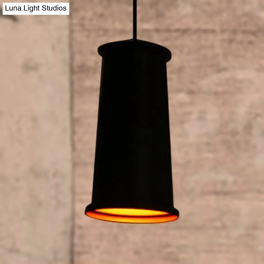 Vintage Style Pendant Light With Metal Shade | 1 Bulb Suspension Lighting For Dining Room In