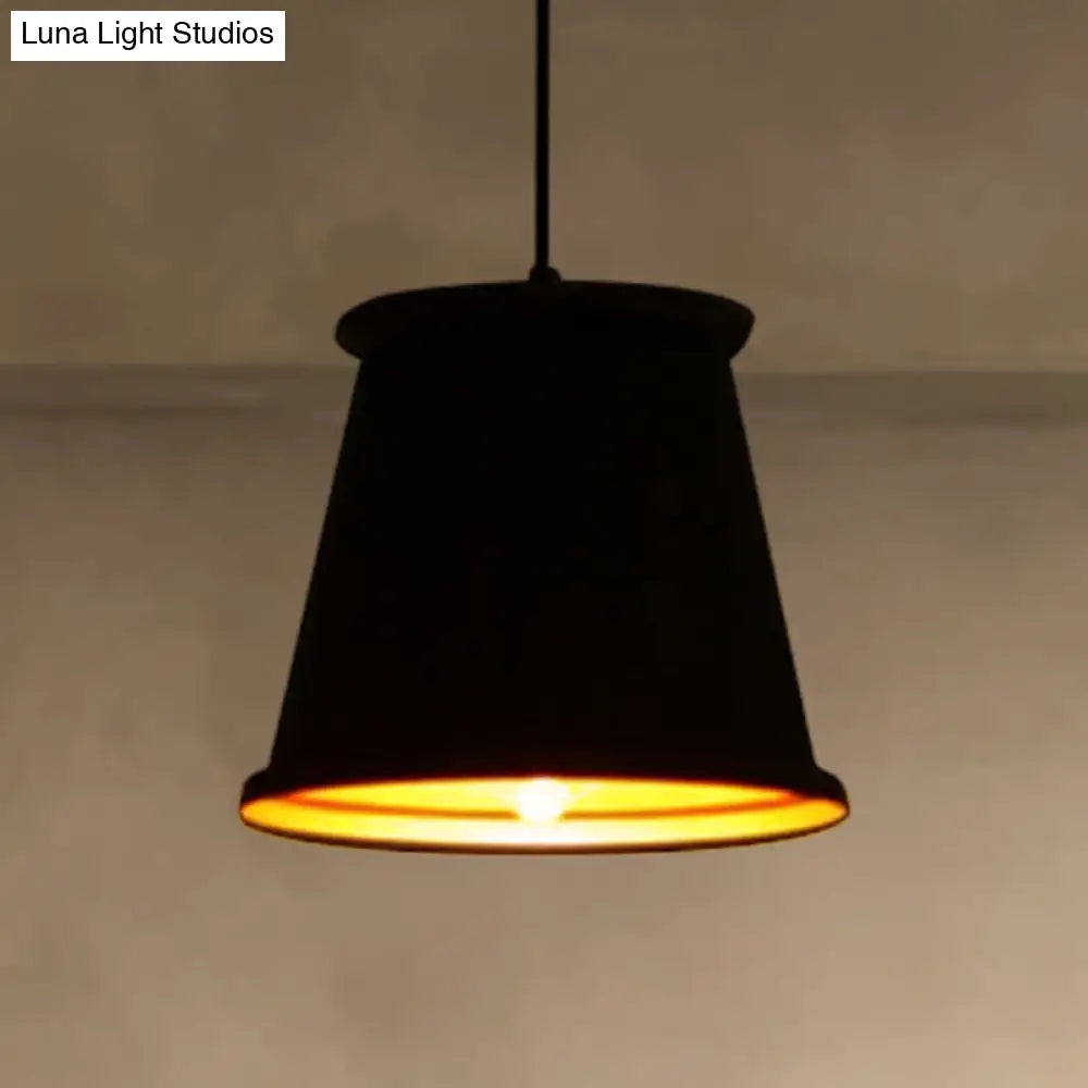 Vintage Style Pendant Light With Metal Shade | 1 Bulb Suspension Lighting For Dining Room In