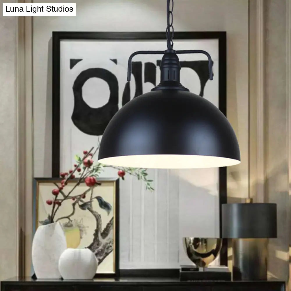 Vintage Style Pendant Lighting Fixture Coffee Shop Hanging Lamp With Swivel Joint And Black Metal