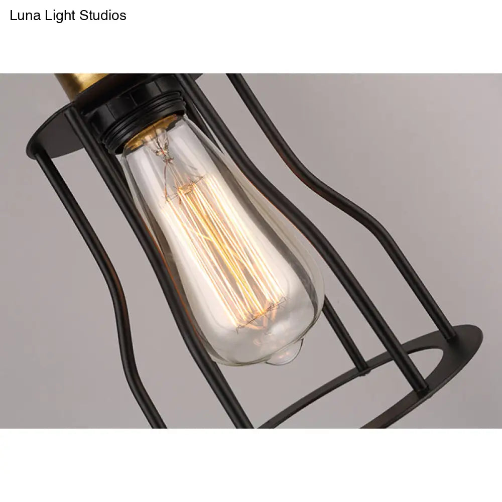 Bronze/Brass Industrial Mini Wire Cage Pendant Light For Living Room