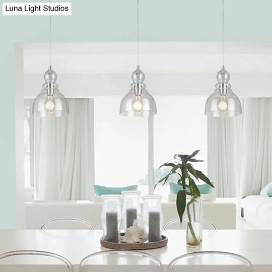 1-Bulb Industrial Gourd Shaped Pendant Light Fixture With Seeded Glass - Perfect For Diner Bar