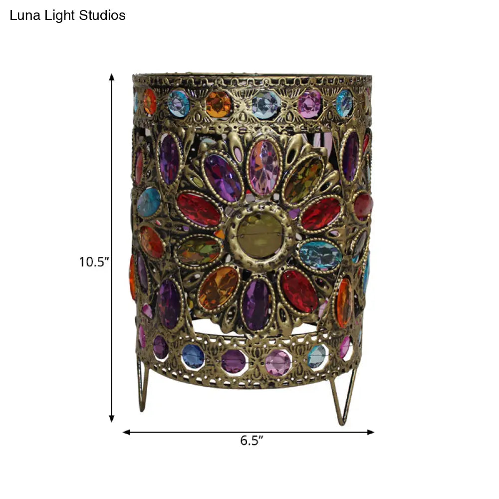 1-Head Brass Nightstand Light For Traditional Living Room Décor